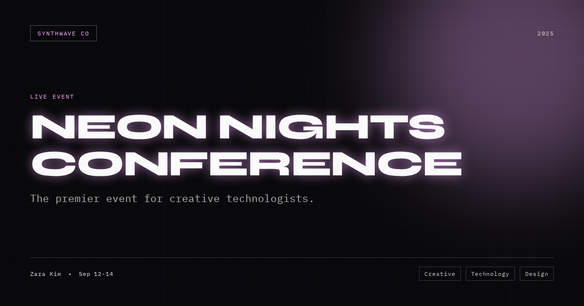 neon-grid template preview
