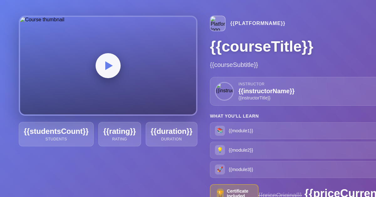 online-course template preview